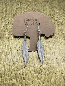 Cast Silver Feather Earrings