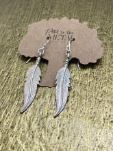 Load image into Gallery viewer, Cast Silver Feather Earrings
