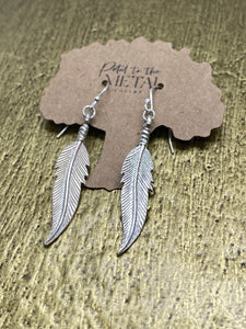 Cast Silver Feather Earrings