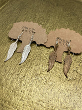 Load image into Gallery viewer, Cast Silver Feather Earrings
