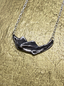 Silver Muskrat Jawbone Necklace