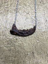 Load image into Gallery viewer, Cast Bronze Mink Jawbone Necklace with Silver Chain
