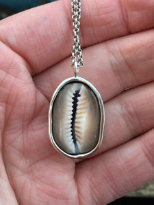 Reversible Cowry Shell Sterling Silver Necklace