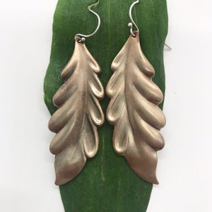 Bronze Vintage Leaf Dangle Earrings