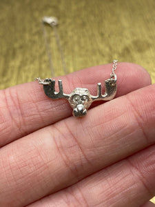 Sterling SIlver Moose Necklace