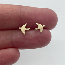 Load image into Gallery viewer, Mini 14 Karat Recycled Gold Bird Studs
