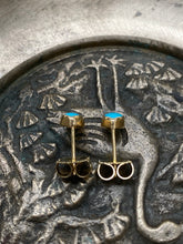 Load image into Gallery viewer, Stunning Sleeping Beauty Turquoise and 14KY Gold Stud Earrings
