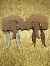 Load image into Gallery viewer, Cast Bronze Feather Earrings
