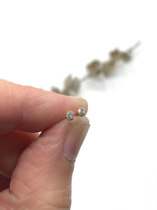 Tiny Diamond Stud Earrings