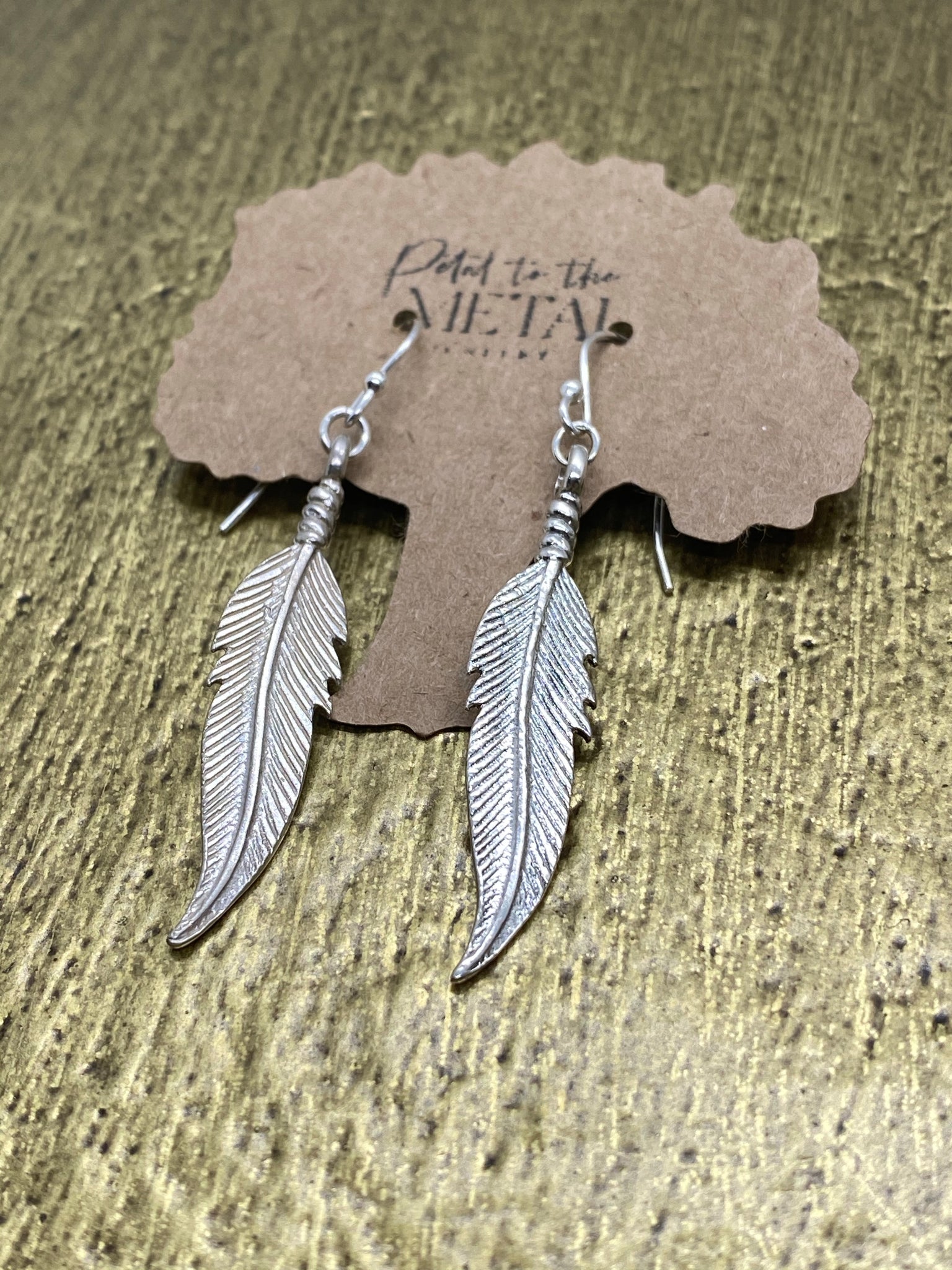 Leather Feather Fringe Earrings - Periwinkle with gold and crystal –  Laborde Designs | Handmade Jewelry
