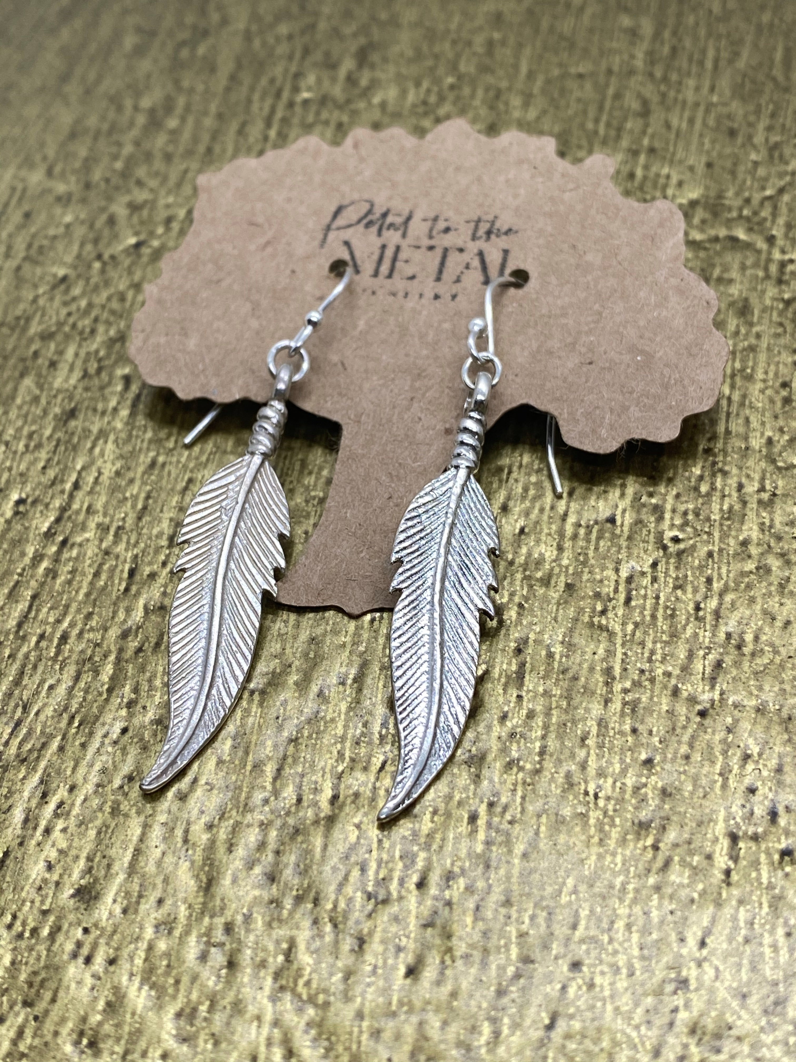 Sterling Silver Feather Earrings | mysite