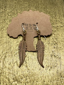 Cast Bronze Feather Earrings